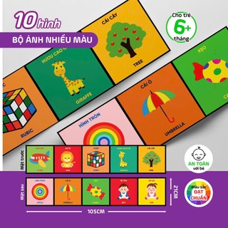 Sách - Thẻ Kích Thích Thị Giác Cho Bé - Bộ 3 Quyển Gấp Gọn Cho Trẻ Từ 0-3 Tuổi