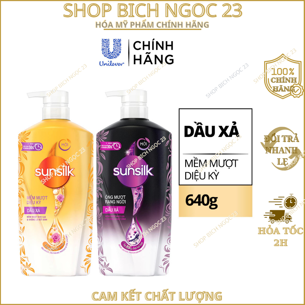 Dầu xả Sunsilk Mềm Mượt Diệu Kỳ và Óng Mượt Rạng Ngời 600g