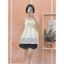 Áo 2 dây nhún ngực, quần tây short (sẵn)