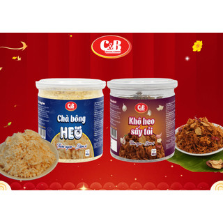 COMBO CHÀ BÔNG HEO VÀ KHÔ HEO SẤY TỎI C&B HŨ 100G