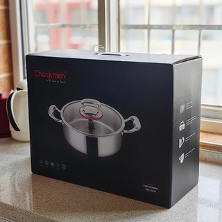 Nồi Lẩu Chia Ngăn Chockmen Kèm Nắp Dùng Tất Cả Bếp, Nồi 2 Ngăn Ăn Lẩu Inox Cao Cấp
