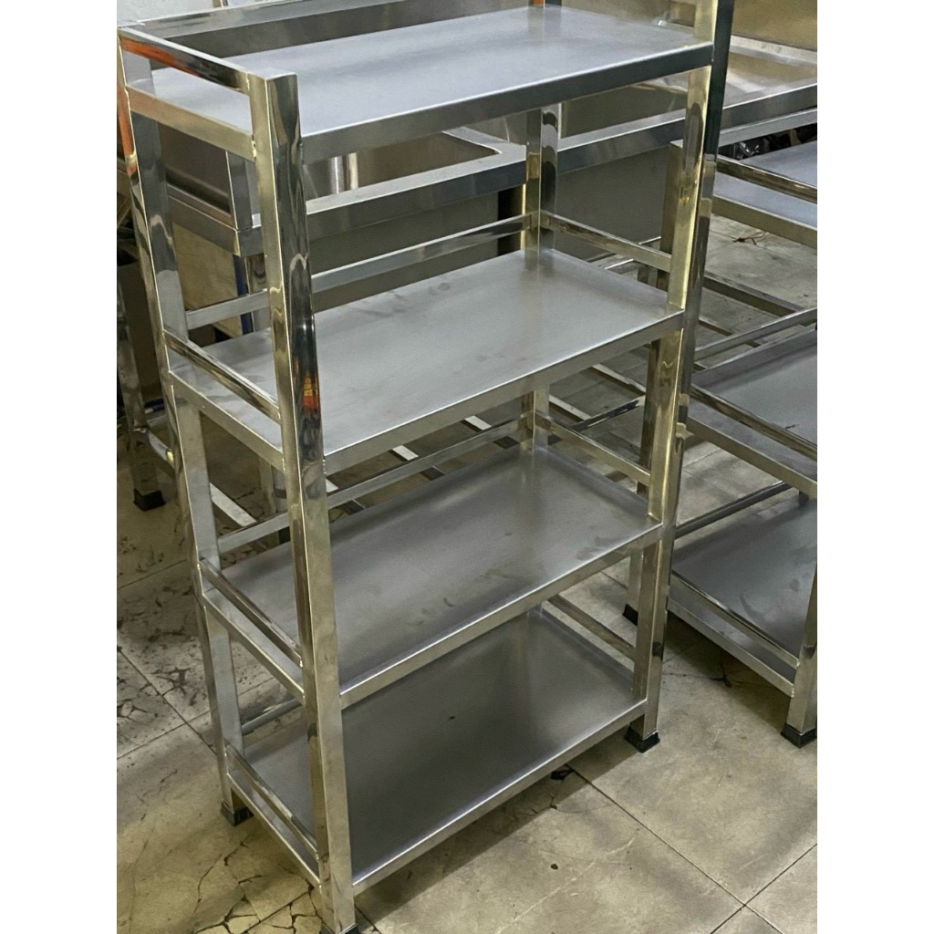 Kệ inox 3 tầng nhà bếp 40x80x85cm inox 304 cao cấp dày dặn chắc chắn dùng gia đình, quán ăn