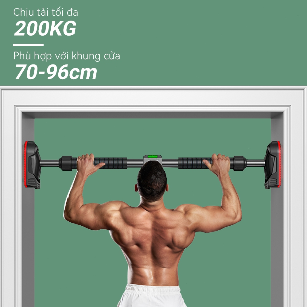 Ảnh OneTwoFit Xà đơn gắn cửa treo tường, Thanh xà gắn tường đa năng Có thể thu gọn 70-160cm, tải trọng tối đa 200KG 2