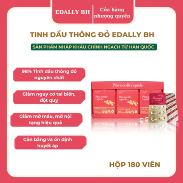 [CHÍNH HÃNG] Tinh dầu thông đỏ Edally Hàn Quốc hộp 180 viên mẫu đỏ