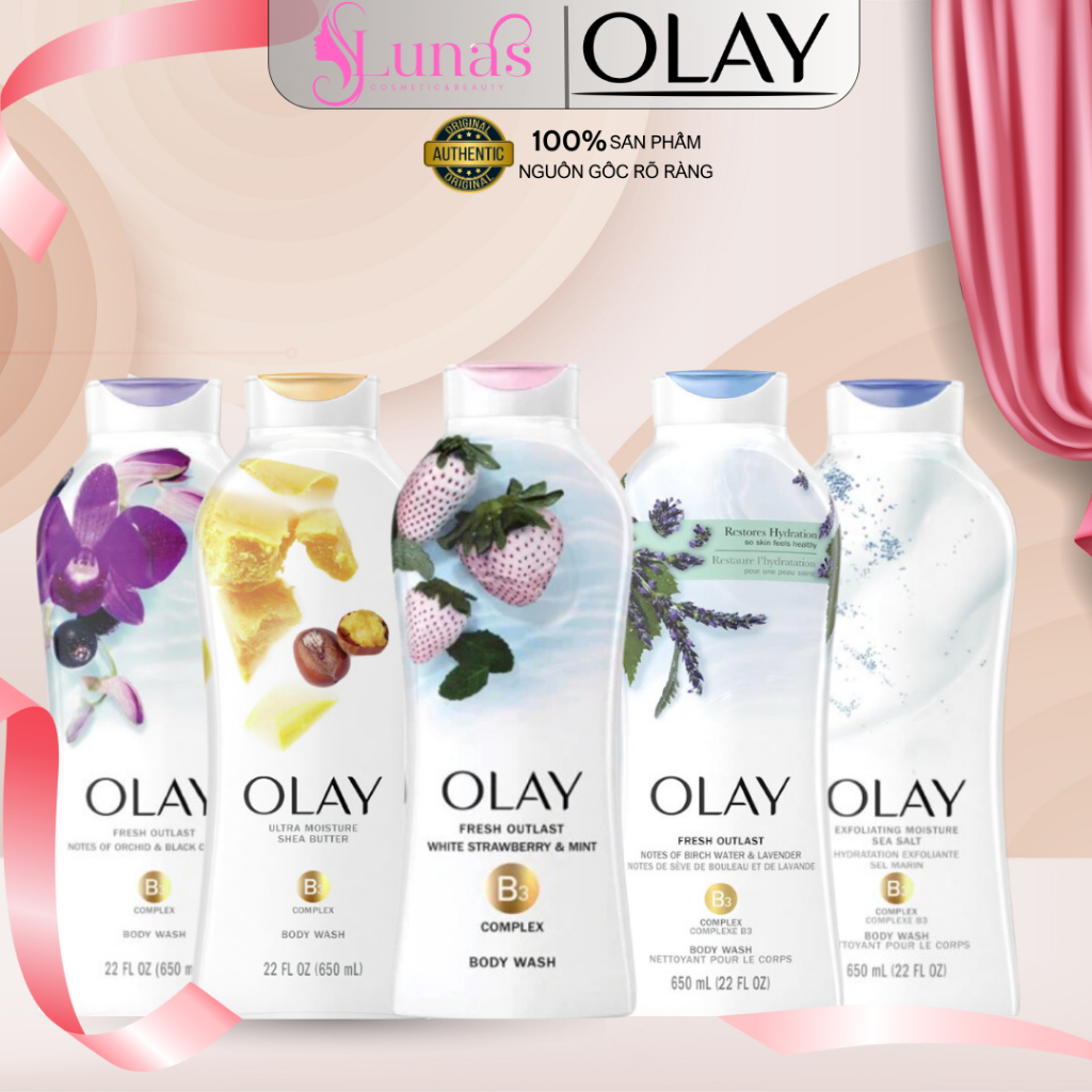 Sữa Tắm Dưỡng Da Lưu Hương Olay Body Wash Nhiều Mùi Hương 650ml Mỹ