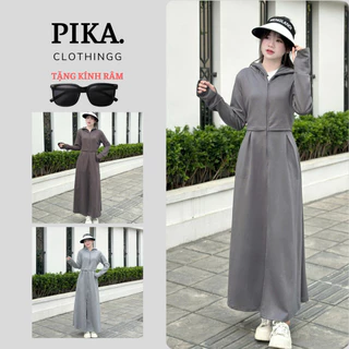 [ÁO NẮNG 2 LỚP] Áo khoác chống nắng toàn thân chất Mì Nỉ Hàn CÓ LƯNG CHUN dày mịn chống tia UV PIKA.CLOTHINGG MÃ CROP