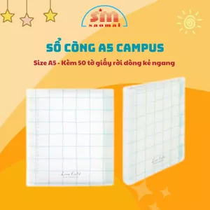 Sổ A5 Còng Nhựa Kẻ Ngang/ Lò Xo A5 25218 Có Bìa Nhựa Bảo Vệ Văn Phòng Phẩm Sao Mai