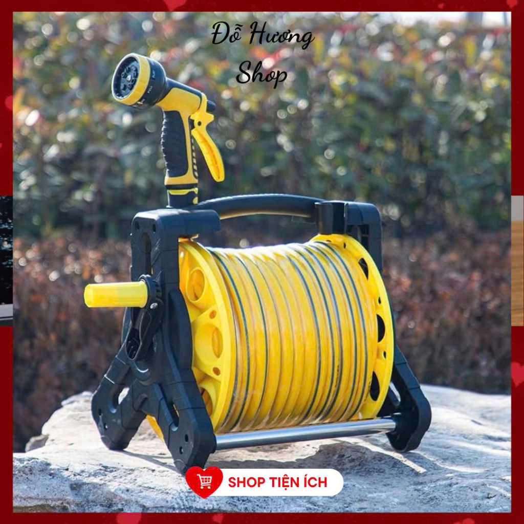 Combo Vòi tưới cây, vòi rửa xe dây 3 lớp 10-30 mét, bộ khung rulo khớp ...