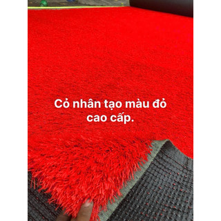 Thảm cỏ màu đỏ cao cấp, combo 10-50m vuông, trải sân khấu rạp cưới trang trí bền đẹp.