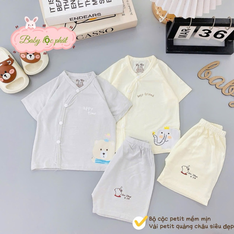 ( LPCT 15 Mềm Mát, Chất PETIT, Rẻ) Bộ Cộc Tay Thun Lạnh Cho Bé Yêu Từ 0-9m