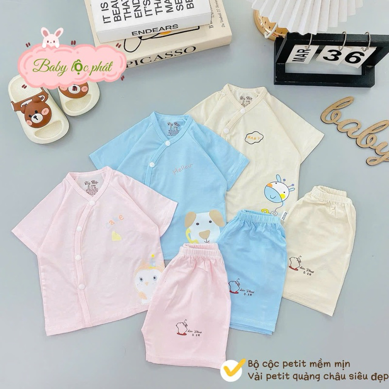 ( LPCT 15 Mềm Mát, Chất PETIT, Rẻ) Bộ Cộc Tay Thun Lạnh Cho Bé Yêu Từ 0-9m