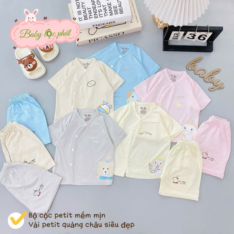 ( LPCT 15 Mềm Mát, Chất PETIT, Rẻ) Bộ Cộc Tay Thun Lạnh Cho Bé Yêu Từ 0-9m