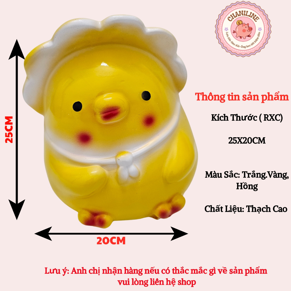 Heo Đất Lợn Đất gà đội mũ SIZE TO lỗ tròn đáng yêu Ống heo tiết kiệm tiền,trang trí,quà tặng