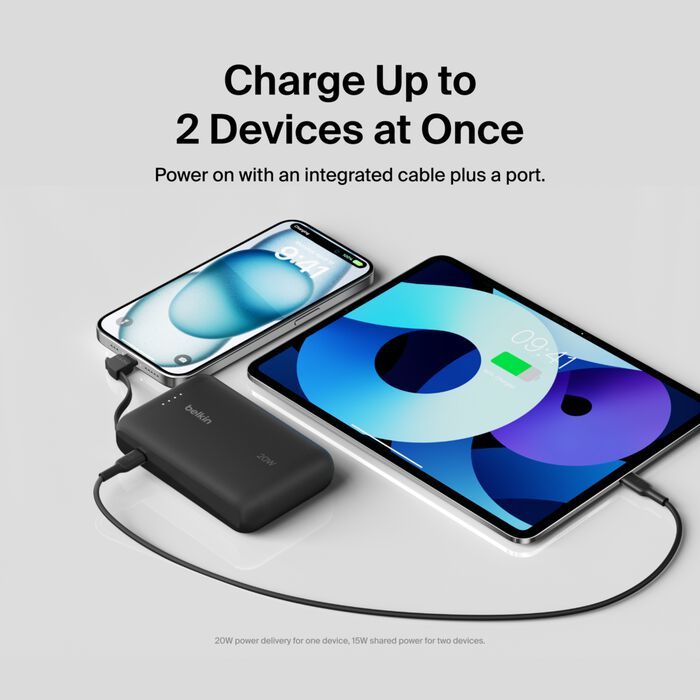 Pin sạc dự phòng Belkin Boost Charge dung lượng 10.000 mAh, sạc nhanh 20W PD kèm cáp USB-C bảo hành 2 năm | BigBuy360 - bigbuy360.vn