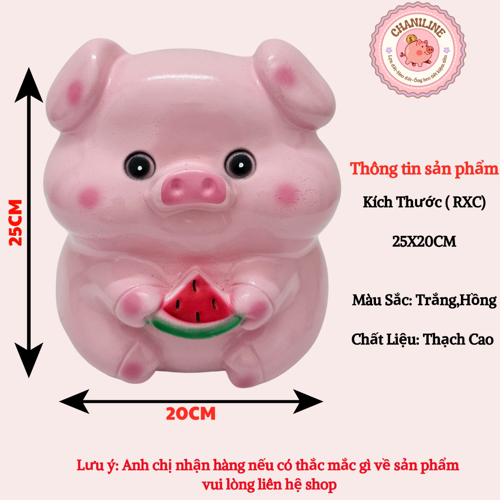 Heo Đất Lợn Đất Heo dưa hấu SIZE TO lỗ tròn đáng yêu Ống heo tiết kiệm tiền,trang trí,quà tặng