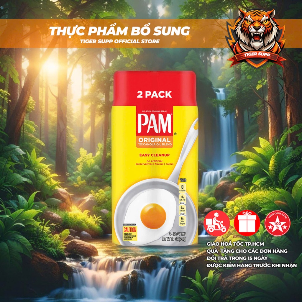 [1117 lần dùng] PAM Cooking Oil Spray - Pure & Simple Dầu Xịt Ăn Kiêng 12oz/17oz  Size Lớn - Chính hãng