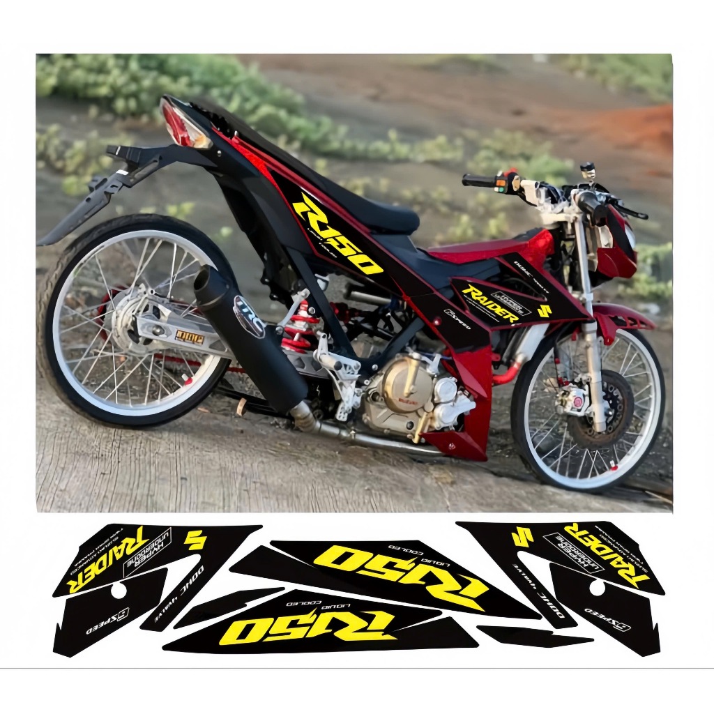 Tem rời raider r150 cao cấp chất liêu in 3 lớp chống nước không phai màu.thích hợp nền dỏ