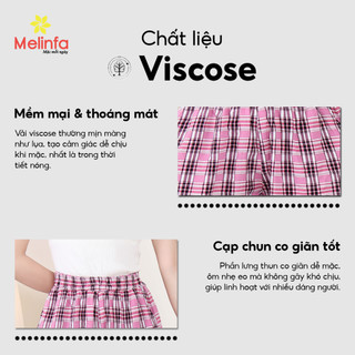 [XẢ KHO GIÁ SỐC] Quần đùi nữ, quần short kẻ nữ vải Viscose thoáng mát mềm mại mặc nhà mùa hè mã MEQ0568