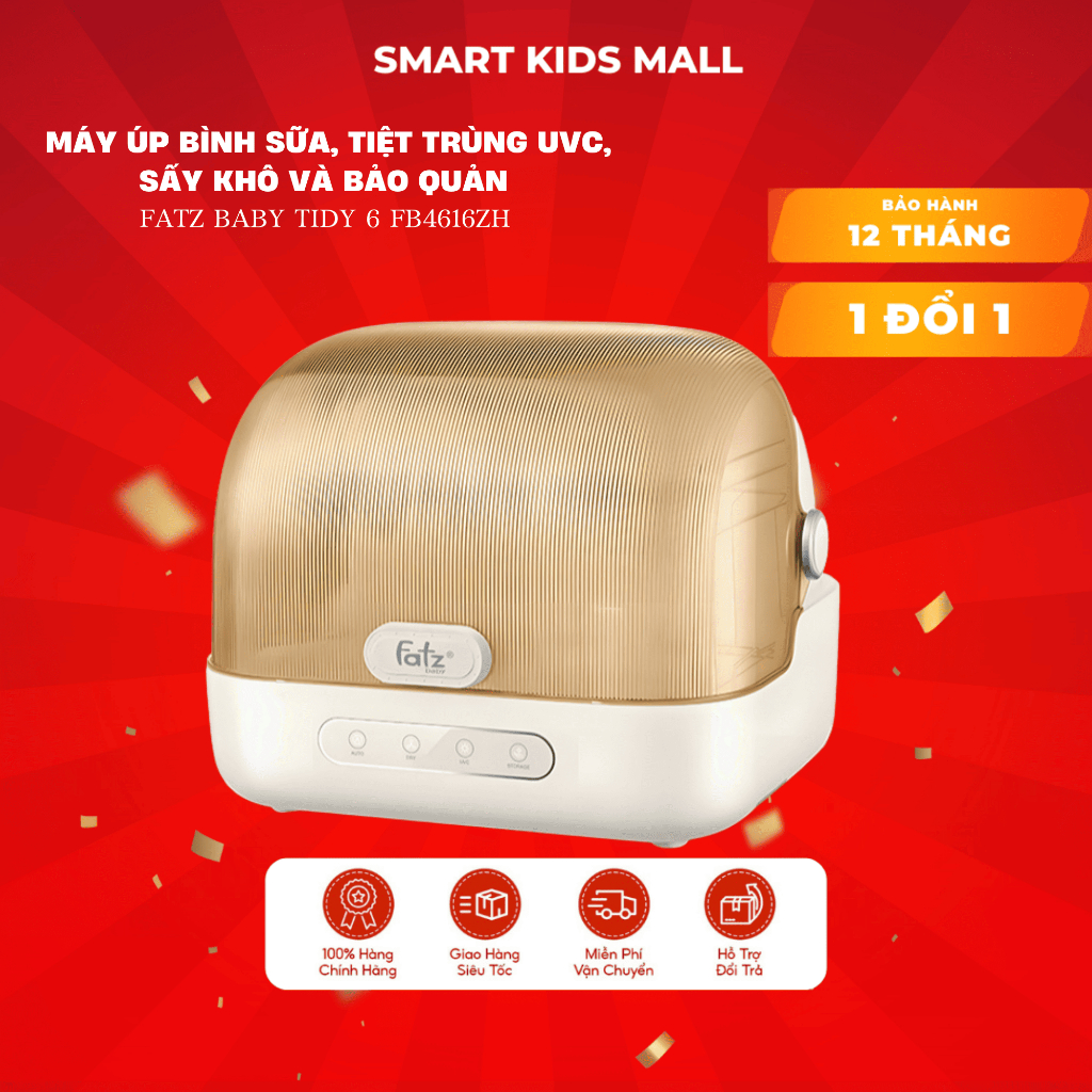 Máy úp bình sữa Fatz Baby Tidy 1 Tiệt trùng UVC Sấy khô và Bảo Quản FB4268WM Bảo Hành  12 Tháng