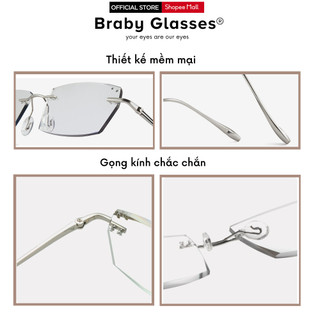 Gọng kính lão đọc sách Braby Glasses viễn thị cho người lớn tuổi Kim loại cao cấp chắc chắn chống gẫy siêu nhẹ KL12