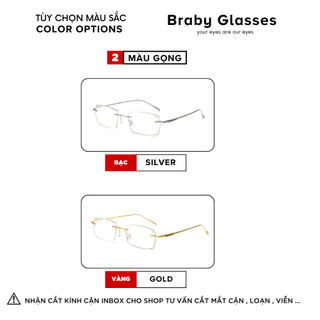Gọng kính lão đọc sách Braby Glasses viễn thị cho người lớn tuổi Kim loại cao cấp chắc chắn chống gẫy siêu nhẹ KL12