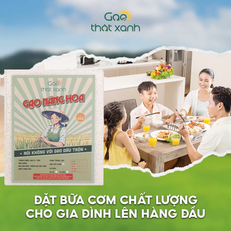 5kg Gạo Nàng Hoa dẻo vừa, không quá dính, không quá khô, xốp nhẹ, thơm nhẹ. cho bữa cơm gia đình