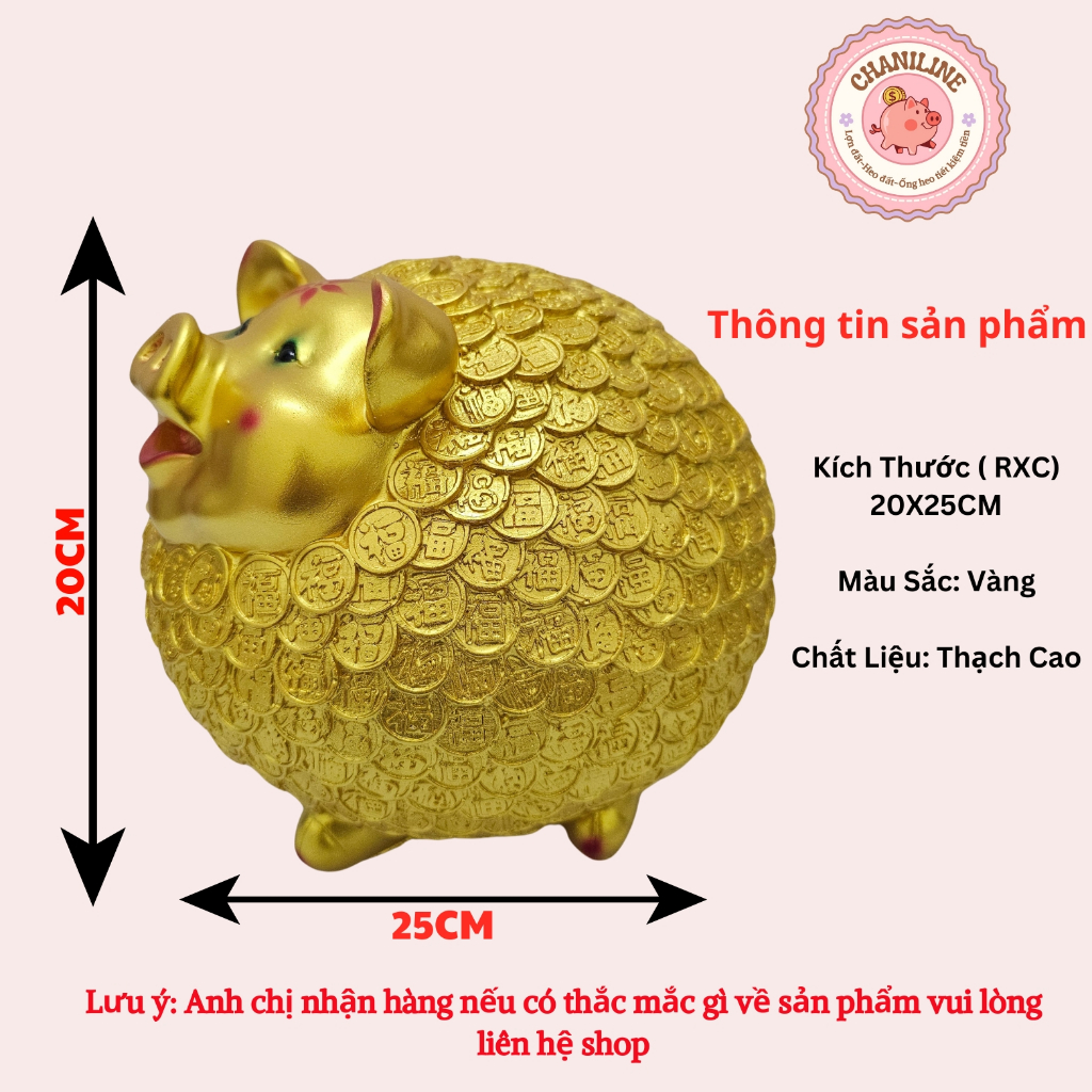 Heo Đất Lợn Đất Nhím tiền vàng lỗ ngang size to đáng yêu Ống heo tiết kiệm tiền,trang trí,quà tặng