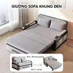 Sofa giường thông minh khung thép sơn tĩnh điện, Ghế Sofa giường gấp gọn đa năng có ngăn chứa đồ hàng nhập nguyên kiện — ảnh 3