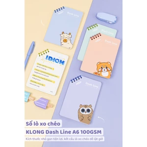 KLONG- Sổ Dash Line lò xo kép chéo A6 120 trang - MS: 961
