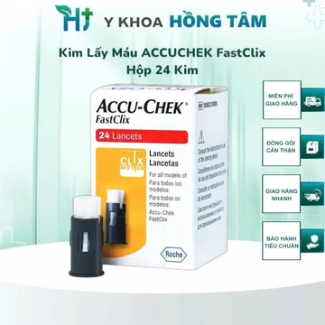Kim Lấy Máu ACCUCHEK FastClix (Hộp 24 kim), Tiệt Trùng 100 %, Date Mới Nhất