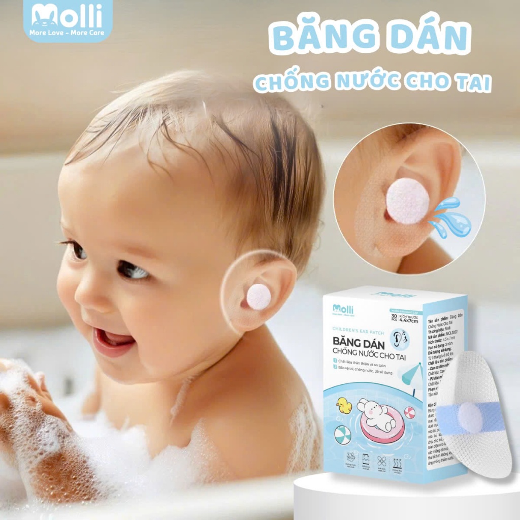Băng Dán Chống Nước Cho Tai Gel Silicon Nâng Cấp Mềm Mại , Tiện Lợi , Sử Dụng Cho Bé MOL3022