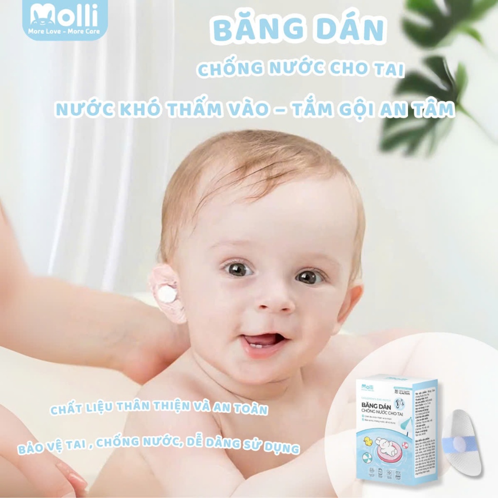 Băng Dán Chống Nước Cho Tai Gel Silicon Nâng Cấp Mềm Mại , Tiện Lợi , Sử Dụng Cho Bé MOL3022