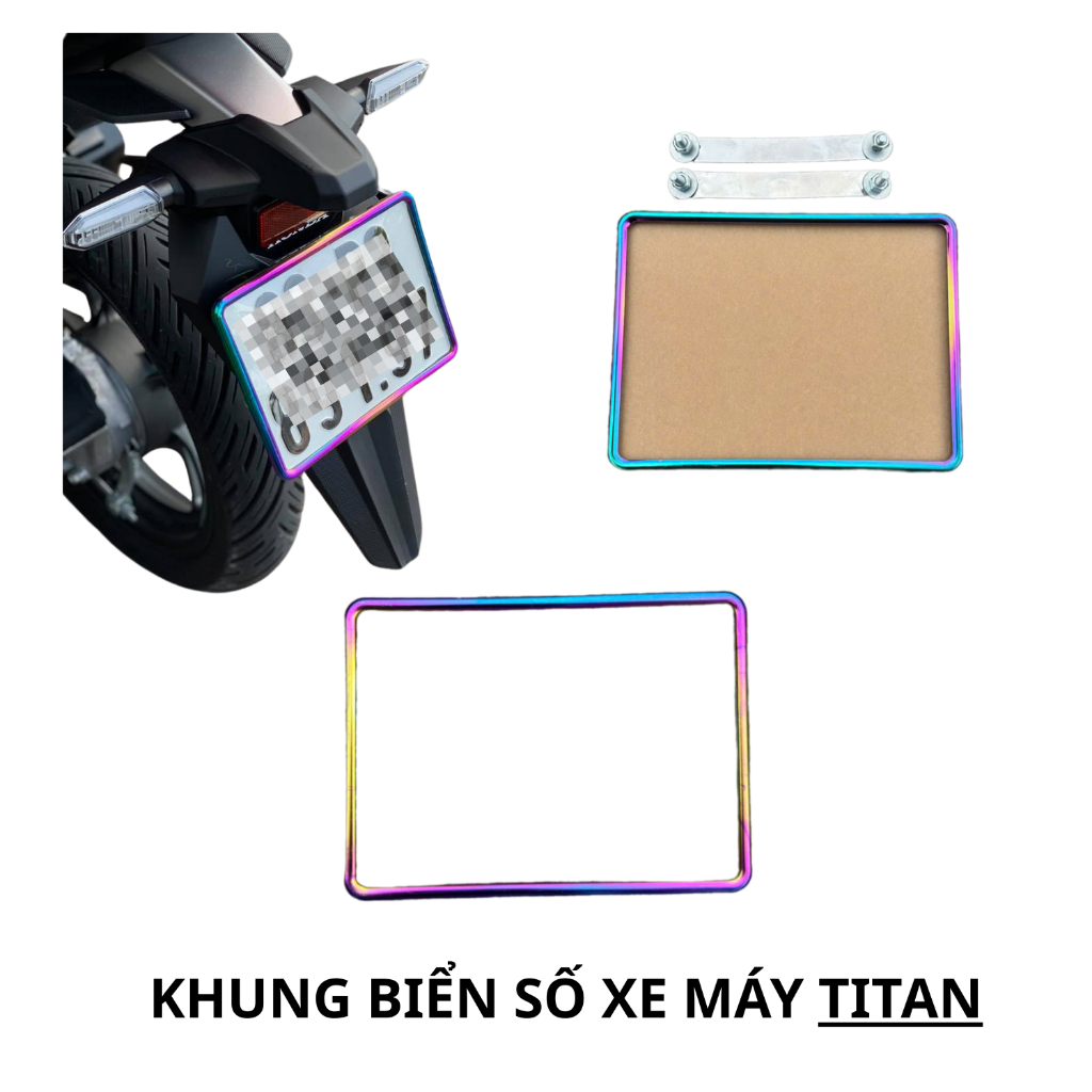 Khung Biển Số Xe Máy Chống Nước - Kèm Mica & Pat Gắn, Phù Hợp Cho Wave, Exciter, SH, Air Blade, Vision, Winer,...