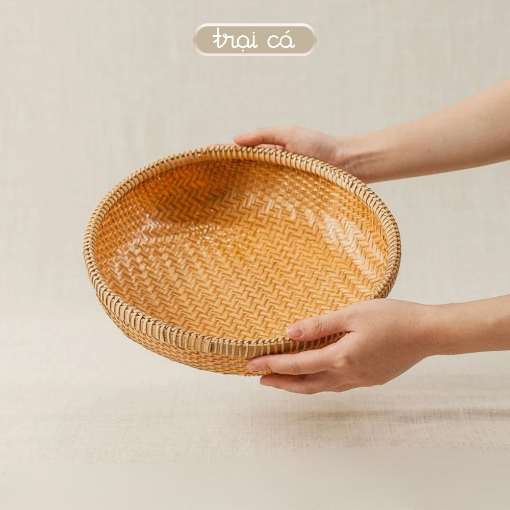 Rổ Tre Tròn TRẠI CÁ Rổ Rửa Rau Củ, Đựng Trái Cây, Đồ Ăn, Đồ Dùng Nhà ...