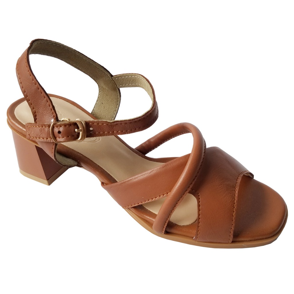 Giày Sandal Cao Gót Nữ BIGGBEN Da Bò Thật Cao 5 Phân HKD953