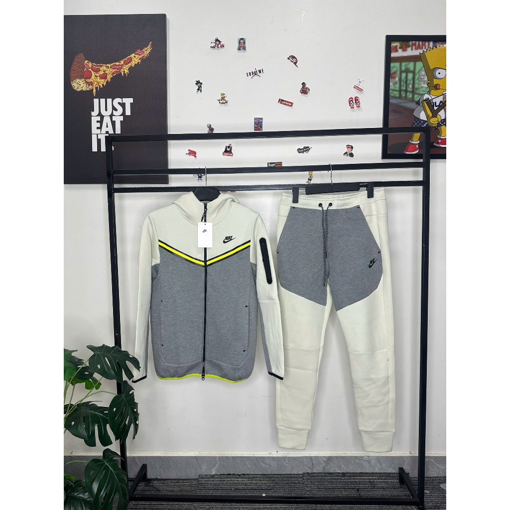 NJ- Tech fleece Grey mix white v1