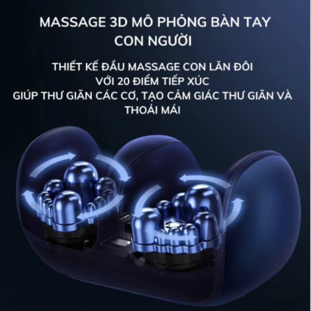 Máy massage bàn chân, máy mát xa chân bấm huyệt hồng ngoại 3 chế độ xoa bóp, chườm nóng