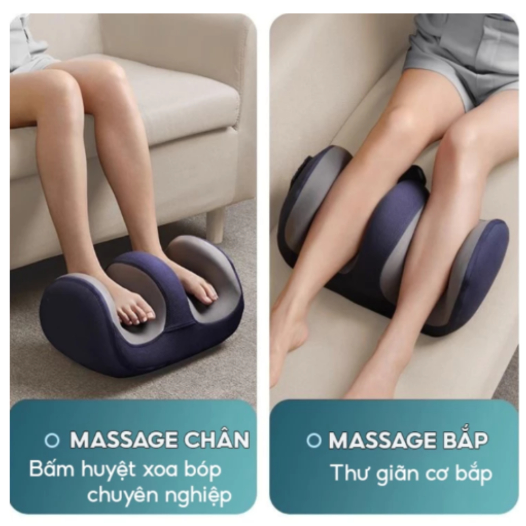 Máy massage bàn chân, máy mát xa chân bấm huyệt hồng ngoại 3 chế độ xoa bóp, chườm nóng