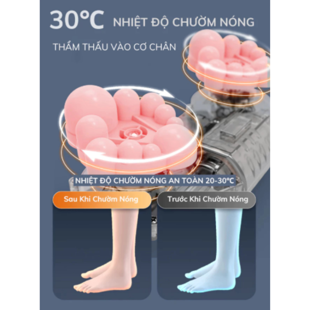 Máy massage bàn chân, máy mát xa chân bấm huyệt hồng ngoại 3 chế độ xoa bóp, chườm nóng