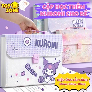 Cặp Học Thêm In Hình Kuromi/ Melody 12 Ngăn Đựng Cho Bé Trai, Bé Gái Chất Liệu An Toàn, Túi Tài Liệu In Hình Dễ Thương