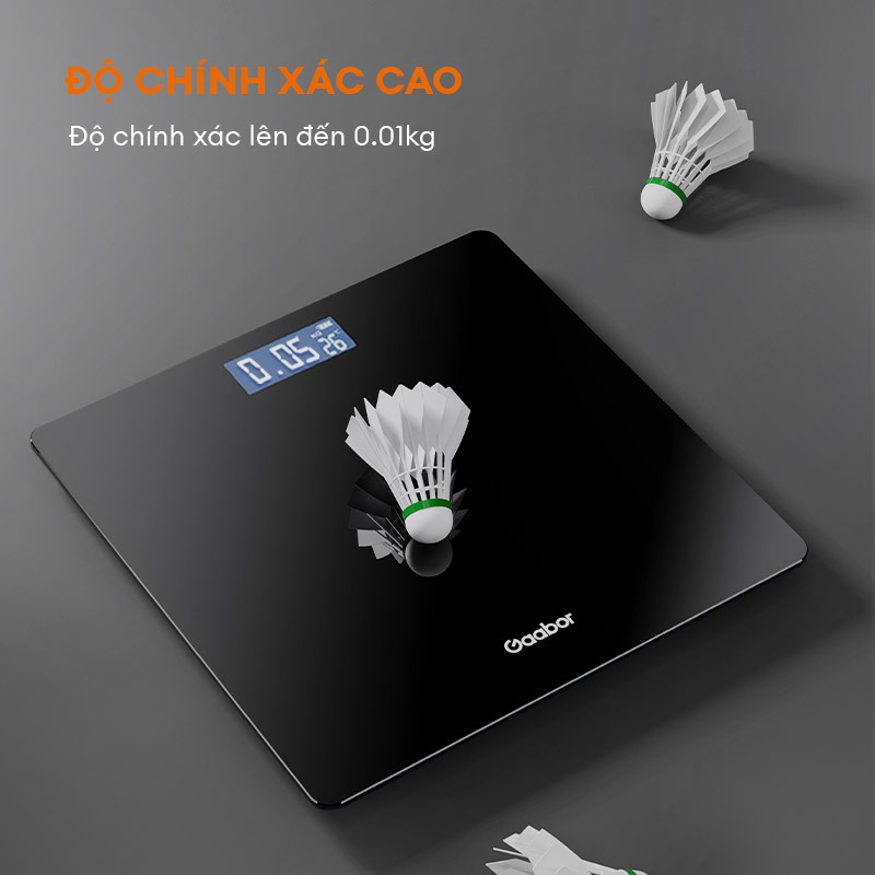 Ảnh Cân sức khỏe điện tử thông minh Gaabor GWS-M01A màn hình LED tặng kèm thước dây và pin sạc USB 3