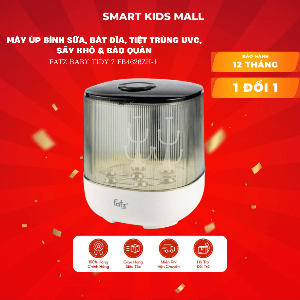 Máy úp bình sữa Fatz Baby Tidy 1 Tiệt trùng UVC Sấy khô và Bảo Quản FB4268WM Bảo Hành  12 Tháng