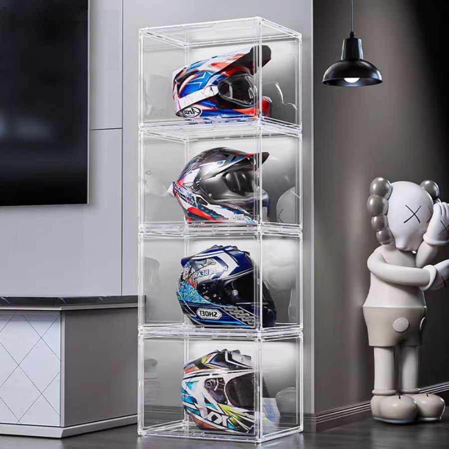 Hộp Trong Suốt Trưng Bày Mũ Bảo Hiểm ENODA HOME, Hộp Mica, Hộp Nhựa Đựng Giày,Túi Xách HTS040