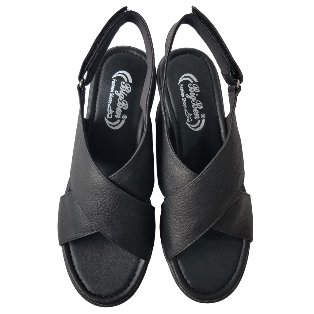 Giày Sandal Cao Gót Nữ BIGGBEN Da Bò Thật Cao 5 Phân HKD956