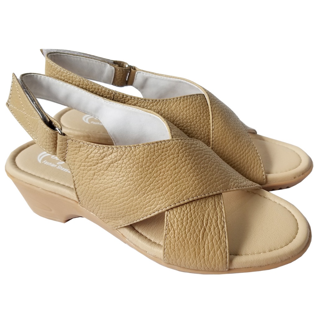 Giày Sandal Cao Gót Nữ BIGGBEN Da Bò Thật Cao 5 Phân HKD956