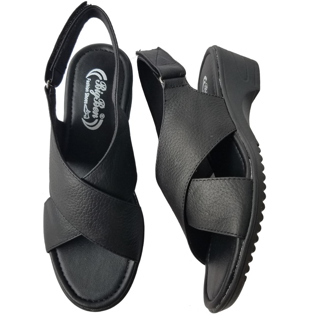 Giày Sandal Cao Gót Nữ BIGGBEN Da Bò Thật Cao 5 Phân HKD956
