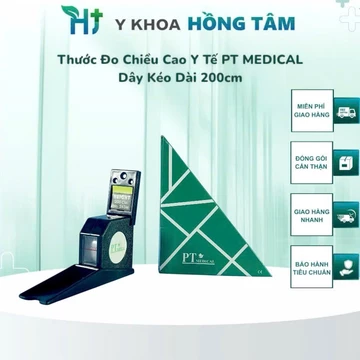 Thước Đo Chiều Cao Y Tế PT Medical, Gắn Tường, Dây Kéo Dài 200 cm, Tiện Lợi, Dễ Sử Dụng