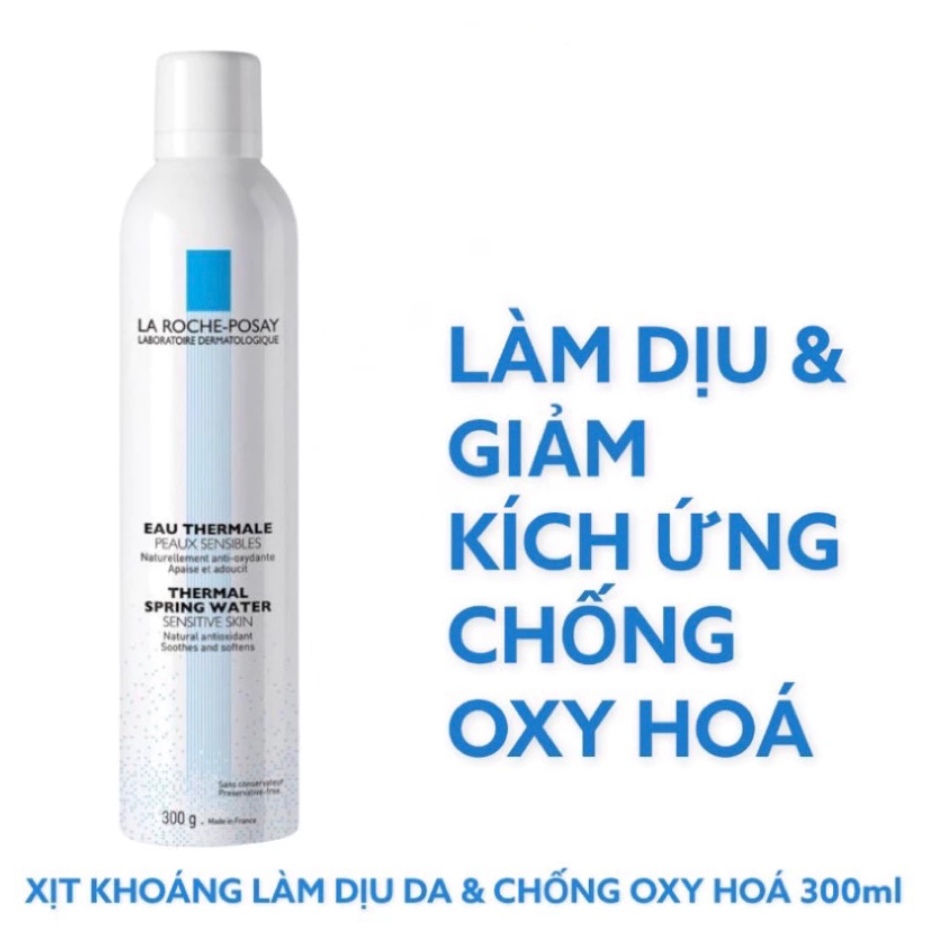 [HÀNG CHÍNH HÃNG][Tặng Mặt Nạ] La Roche Posay Xịt khoáng làm sạch và dịu cho da nhạy cảm Thermal Spring Water 300ml