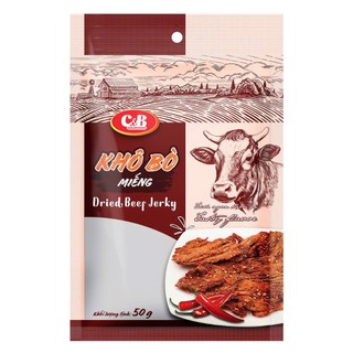 Combo Khô Bò Miếng C&B món ăn vặt hàng đầu, thức ăn khô tiện lợi cho mọi nhà GÓI 50G