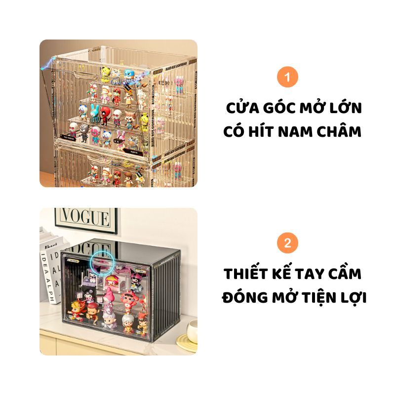 Hộp Mica Trưng Bày Mô Hình ENODA HOME, Hộp Nhựa Trong Suốt Đa Năng Bảo Quản, Chống Bụi HTS030